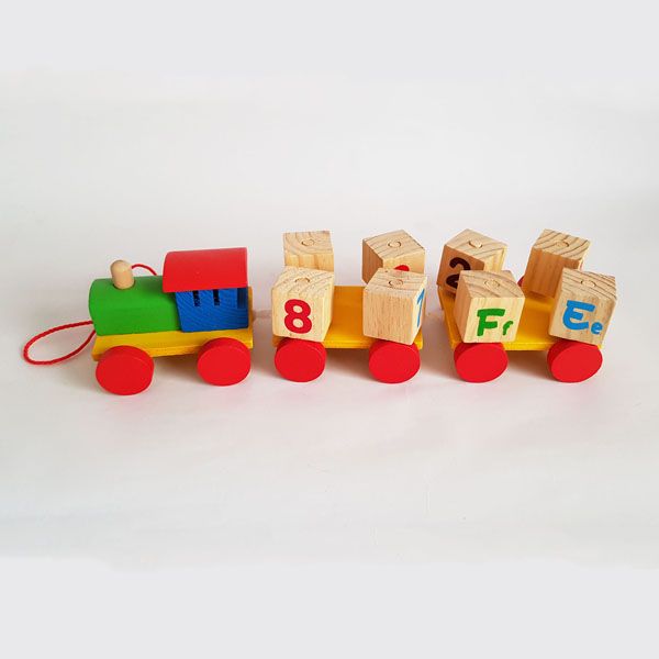 قطار چوبی حروف و اعداد